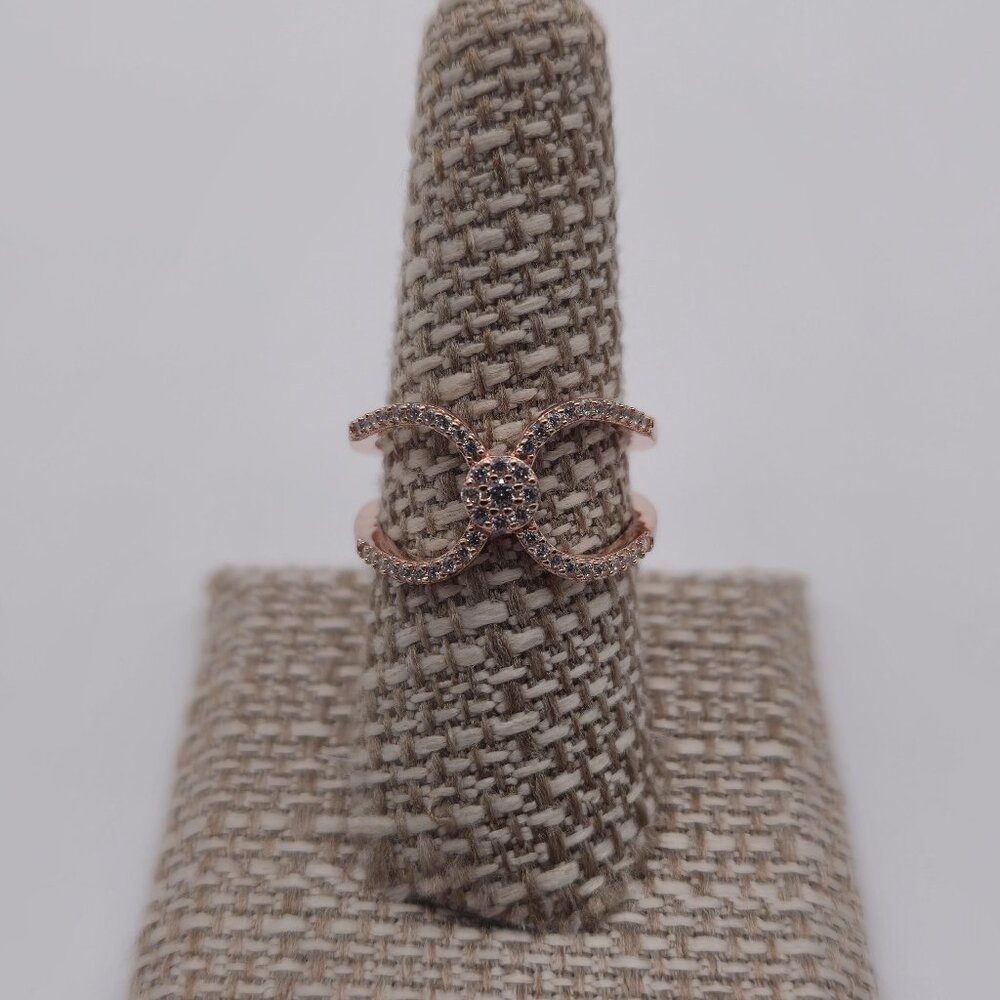 Size 8.25 Rose Gold Over Sterling Silver Cubic Zirconia Ring A2102